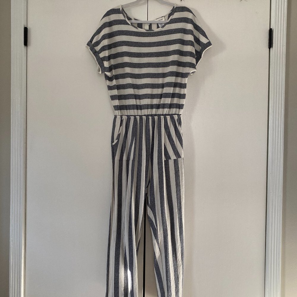 Piper and Scoot Navy and Cream Jumpsuit